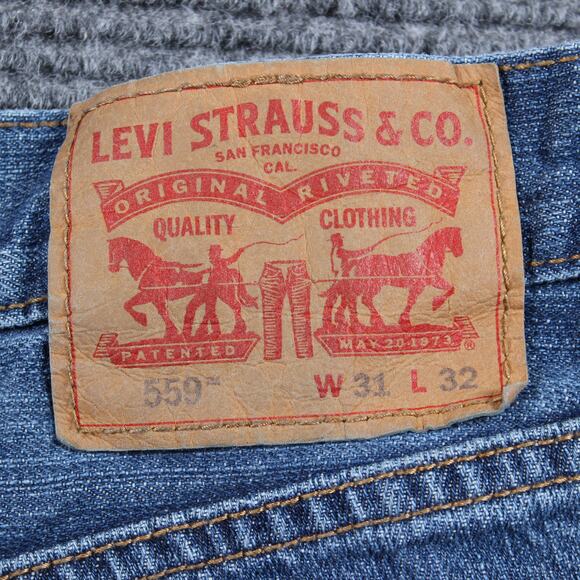 Levi’s 559 Jeans Mens 31x32 Blue Relaxed Straight 100% Cotton - Picture 10 of 12